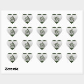 Chinees zodiumteken Rooster groen Hart Sticker (Vel)