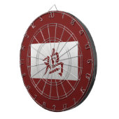 Chinees zodiumteken Rooster red Dartbord (Voorkant Rechts)