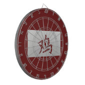 Chinees zodiumteken Rooster red Dartbord (Voorkant Links)