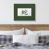 Chinees zodiumteken Snake green Canvas Afdruk (Insitu (Slaapkamer))