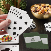 Chinees zodiumteken Tiger green Pokerkaarten (Insitu)