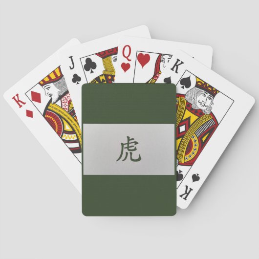 Chinees zodiumteken Tiger green Pokerkaarten (Achterkant)