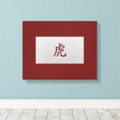 Chinees zodiumteken Tiger red Canvas Afdruk (Insitu (Houten vloer))