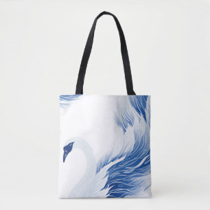 Chinees zwanenvleugelpatroon tote bag