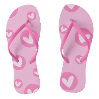 Chinelos Rosa com Padrão de Corações Teenslippers