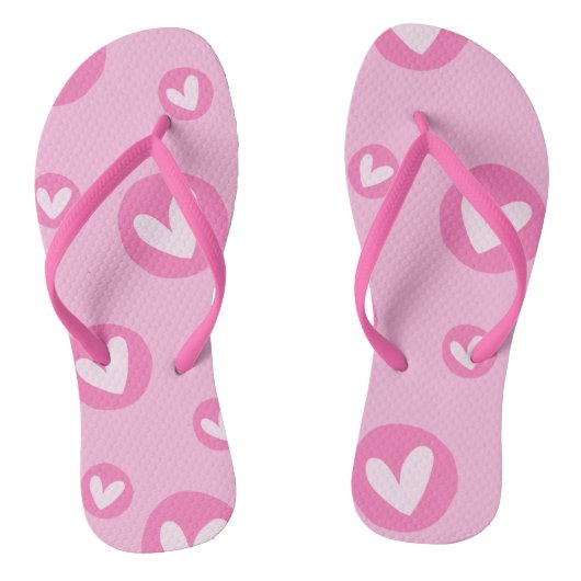 Chinelos Rosa com Padrão de Corações Teenslippers (Voetbed)