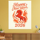 Chinese 2026 Vuurpaard Canvas Afdruk (Insitu (Woonkamer))