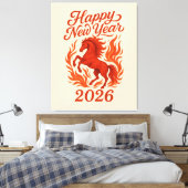 Chinese 2026 Vuurpaard Canvas Afdruk (Insitu (Slaapkamer))