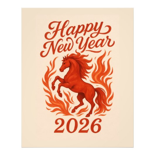 Chinese 2026 Vuurpaard Foto Afdruk (Voorkant)