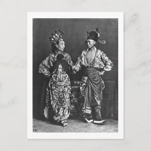 Chinese acteurs, c.1870 (foto) briefkaart (Voorkant)