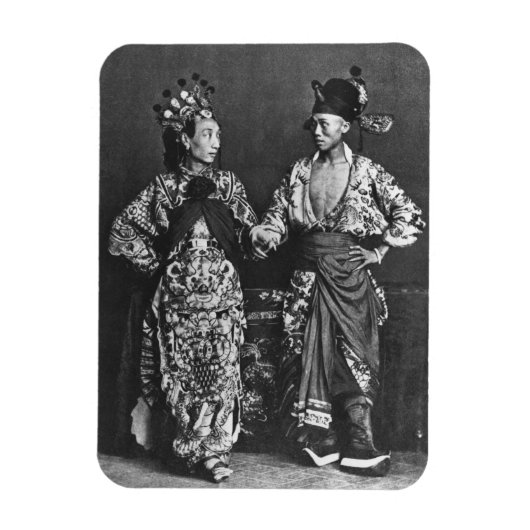 Chinese acteurs, c.1870 (foto) magneet (Verticaal)