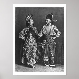 Chinese acteurs, c.1870 (foto) poster