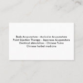 Chinese acupunctuur visitekaartje (Achterkant)