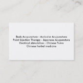 Chinese acupunctuur visitekaartje (Achterkant)