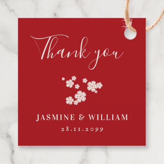 Chinese Ai wordt verliefd op kersenbloesems Bedankjes Labels (Achterkant)