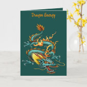 Chinese Ambitious Fire Dragon Mythical Creature  Kaart (Gele Bloem)