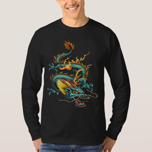 Chinese Ambitious Fire Dragon Mythical Creature  T-shirt (Voorkant)