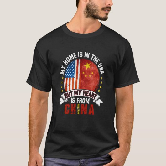 Chinese American Patriot Heart is from China Flag T-shirt (Voorkant)
