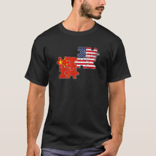 Chinese Amerikaanse vlag T-shirt