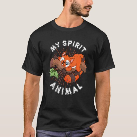 Chinese Animal Forest Spirit Animal Wildlife Red P T-shirt (Voorkant)