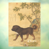 Chinese Art 1747 The Dog & Flowers &Tree Pattern Raamsticker (Vel 3)