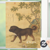 Chinese Art 1747 The Dog & Flowers &Tree Pattern Raamsticker (Huis)