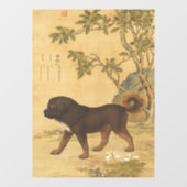 Chinese Art 1747 The Dog & Flowers &Tree Pattern Raamsticker (Vel)