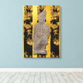 Chinese Asian Terracotta Warrior Canvas print (Insitu (Houten vloer))