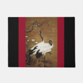 Chinese Asian Twin Crane Bird Plum Flower Blossom Deurmat (Voorkant)