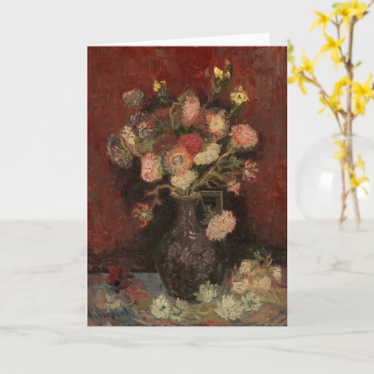 Chinese Asters en Gladiolen | Vincent van Gogh Kaart (Gele Bloem)