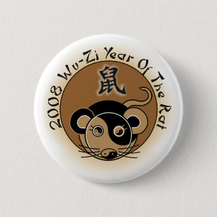 Chinese astrologie 2008 jaar van de ratten Buttonn Ronde Button 5,7 Cm