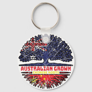 Chinese Australische Australische ringbandvlag Sleutelhanger
