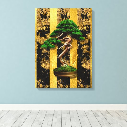 Chinese Aziatische Bonsai Tree Stretted Canvas Pri (Insitu (Houten vloer))