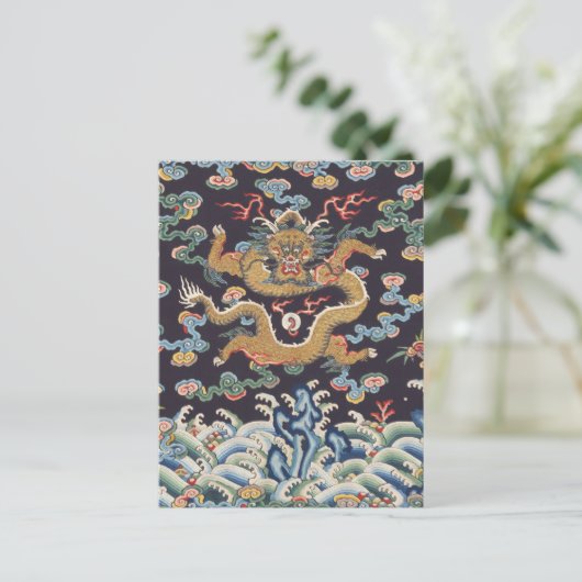 Chinese Aziatische draak kleurrijke kunst Briefkaart (Staand voorkant)