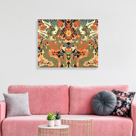 Chinese Aziatische draak kleurrijke kunst Canvas Afdruk (Insitu (Woonkamer))
