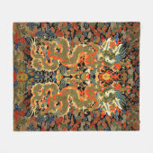 Chinese Aziatische draak kleurrijke kunst Fleece Deken (Voorkant (Horizontaal))