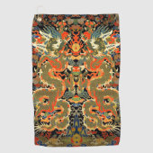 Chinese Aziatische draak kleurrijke kunst Golfhanddoek (Voorkant)