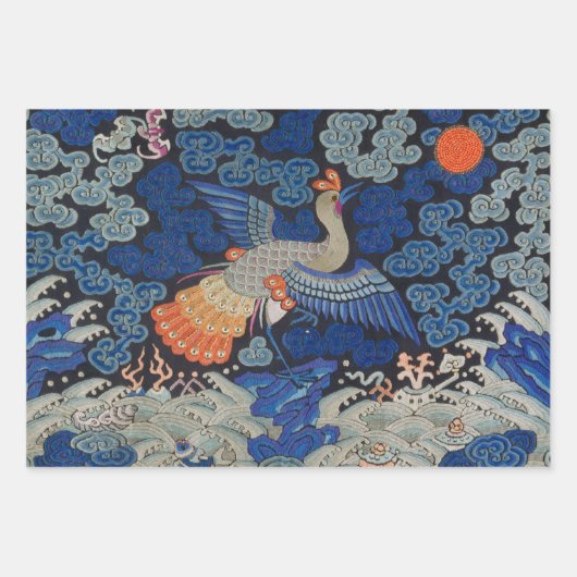 Chinese Aziatische draak kleurrijke kunst Inpakpapier Vel (Voorkant 2)