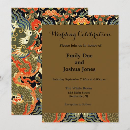 Chinese Aziatische draak kleurrijke kunst Kaart (Voorkant / Achterkant)