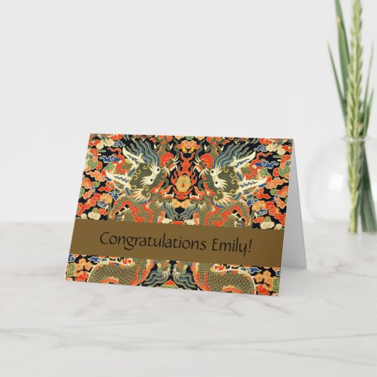 Chinese Aziatische draak kleurrijke kunst Kaart (Voorkant)