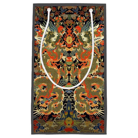 Chinese Aziatische draak kleurrijke kunst Klein Cadeauzakje (Voorkant)