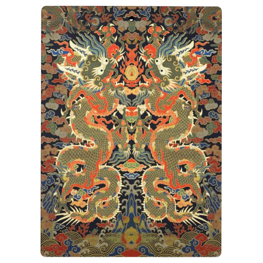 Chinese Aziatische draak kleurrijke kunst Klembord (Achterkant)