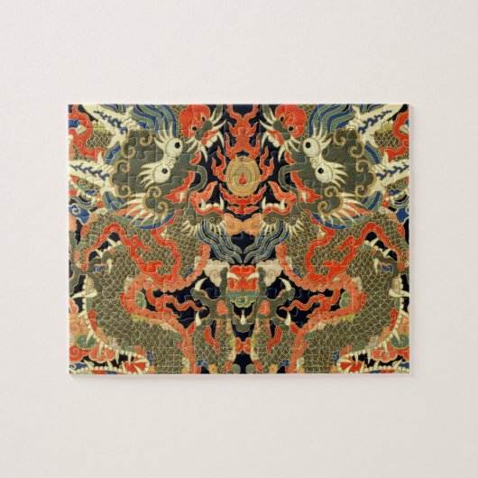 Chinese Aziatische draak kleurrijke kunst Legpuzzel (Horizontaal)