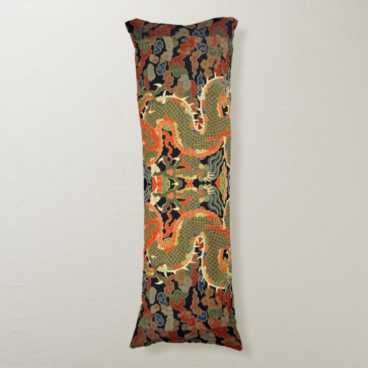 Chinese Aziatische draak kleurrijke kunst Lichaamskussen (Voorkant Verticaal)