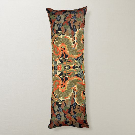 Chinese Aziatische draak kleurrijke kunst Lichaamskussen (Achterkant (Verticaal))