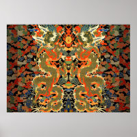 Chinese Aziatische draak kleurrijke kunst