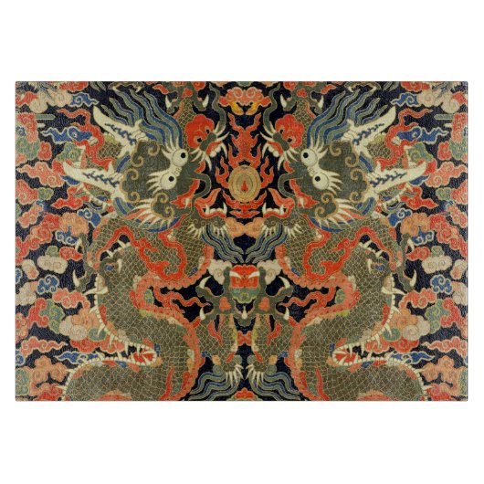 Chinese Aziatische draak kleurrijke kunst Snijplank (Voorkant)