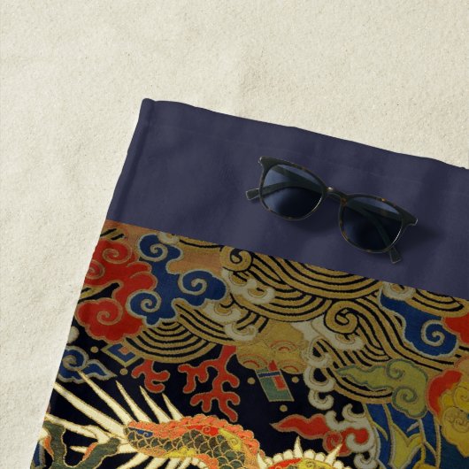 Chinese Aziatische draak kleurrijke kunst Strandlaken (In situ)