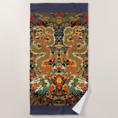 Chinese Aziatische draak kleurrijke kunst Strandlaken (Voorkant)