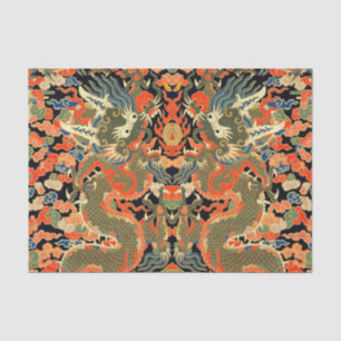 Chinese Aziatische draak kleurrijke kunst Tissuepapier